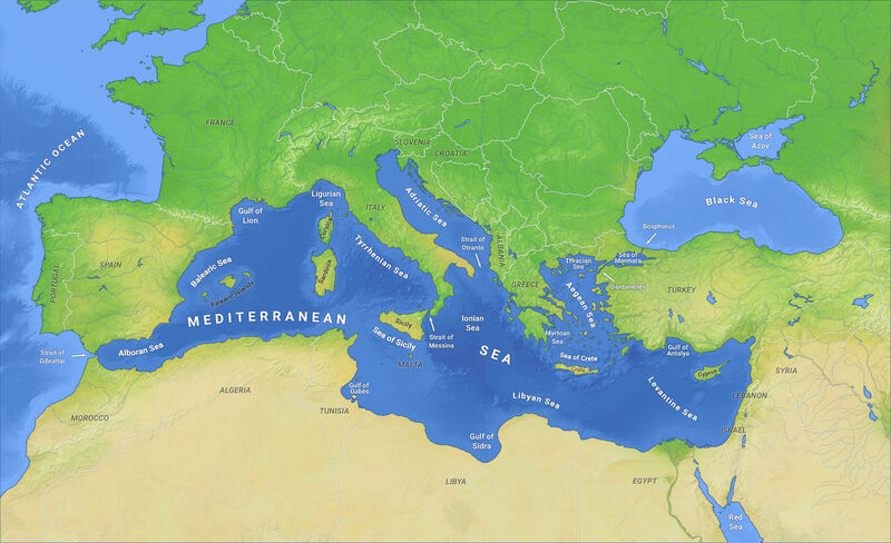 Mapa del Mar MediterrÃ¡neo